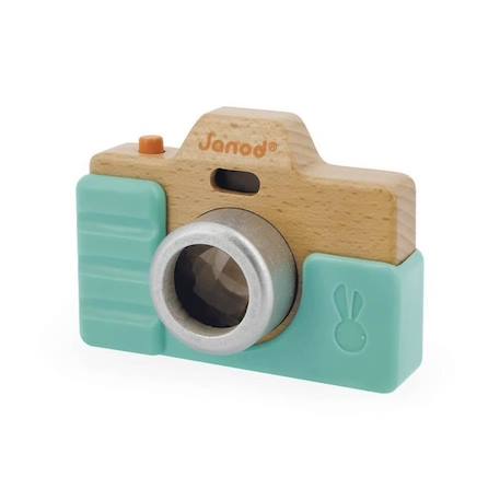 Janod - Appareil Photo en Bois - Fonction Sonore et Lumineuse - Coque en Silicone - Jouet d'Imitation - Jouet d'Eveil - Dès 18 mois VERT 2 - vertbaudet enfant 