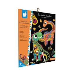 Jouet-Jeu créatif - JANOD - Scratch Art Dinosaures - Enfant - 3 ans et plus - Dinosaures colorés à gratter