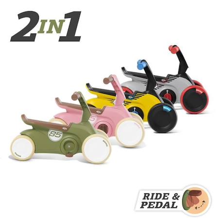 BERG - Porteur et kart à pédales GO² Retro vert VERT 3 - vertbaudet enfant 