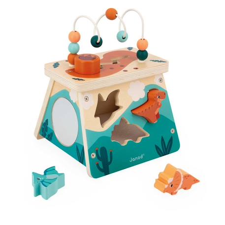 Janod - Gamme Dino - Cube Jouets Volcan Multi-Activités - 3 Dinos À Encastrer - Jouet D'Éveil FSCTM - Dès 12 mois VERT 4 - vertbaudet enfant 