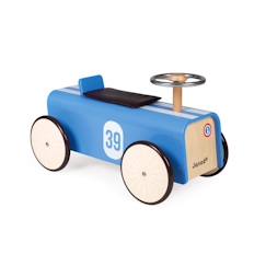 Jouet-Jeux de plein air-Porteur voiture en bois JANOD - Design vintage et épuré - Roues multidirectionnelles - Mixte - Dès 2 ans