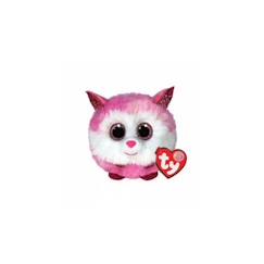 -Peluche TY - Puffies Princess - ronde, rose et blanc - 10 cm