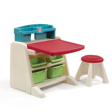 Bureau pour enfant 2-en-1 et chevalet - STEP2 - Flip & Doodle - Rouge et Vert - A partir de 3 ans ROUGE 6 - vertbaudet enfant 