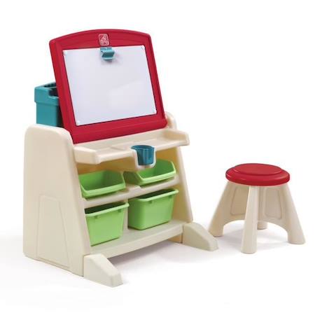 Bureau pour enfant 2-en-1 et chevalet - STEP2 - Flip & Doodle - Rouge et Vert - A partir de 3 ans ROUGE 5 - vertbaudet enfant 