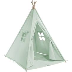 Jouet-Jeux de plein air-Tente Tipi pour Enfants SUNNY Alba en Vert - 120x120 cm