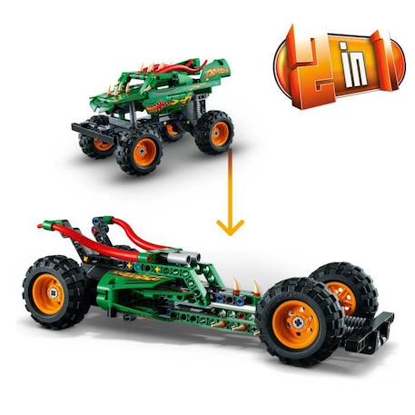 LEGO® Technic 42149 Monster Jam Dragon, 2-en-1, Monster Truck Jouet, Voiture de Course BLANC 4 - vertbaudet enfant 