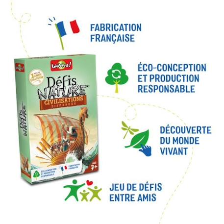 Jeu de cartes Bioviva - Défis Nature Civilisations Disparues BLANC 4 - vertbaudet enfant 