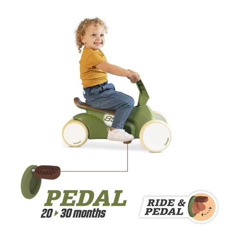 BERG - Porteur et kart à pédales GO² Retro vert VERT 4 - vertbaudet enfant 