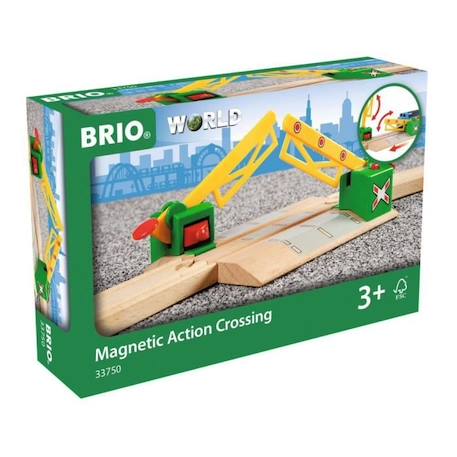 Passage à niveau magnétique Brio 33750 - Accessoire pour circuit de train en bois VERT 5 - vertbaudet enfant 
