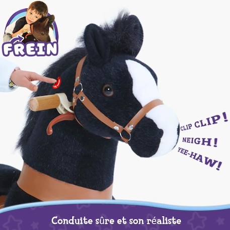 PonyCycle - Cheval à monter noir à roues avec frein NOIR 3 - vertbaudet enfant 