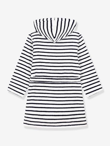 Peignoir rayé en éponge PETIT BATEAU blanc imprimé 3 - vertbaudet enfant 