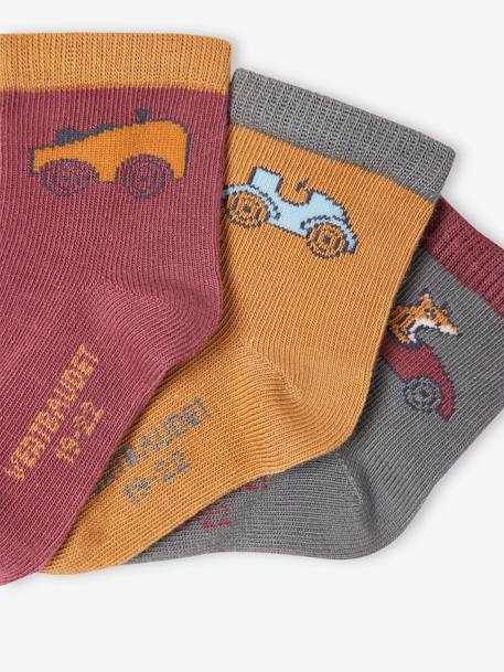 Lot de 3 paires de chaussettes voitures bébé garçon bordeaux 2 - vertbaudet enfant 