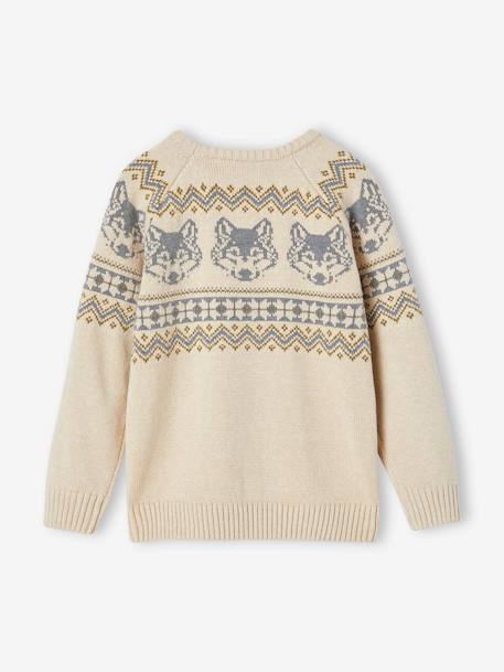 Pull jacquard garçon blanc chiné 2 - vertbaudet enfant 