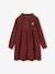 Robe velours col volanté fille chocolat+prune 1 - vertbaudet enfant 