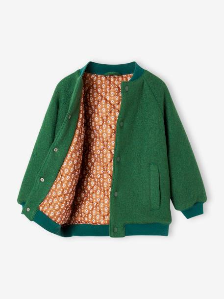 Manteau style teddy fille en lainage bouclettes vert anglais 4 - vertbaudet enfant 