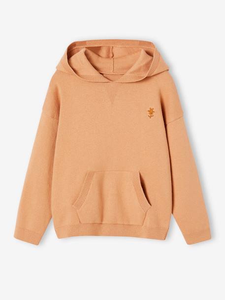 Pull à capuche fille camel+écru 1 - vertbaudet enfant 