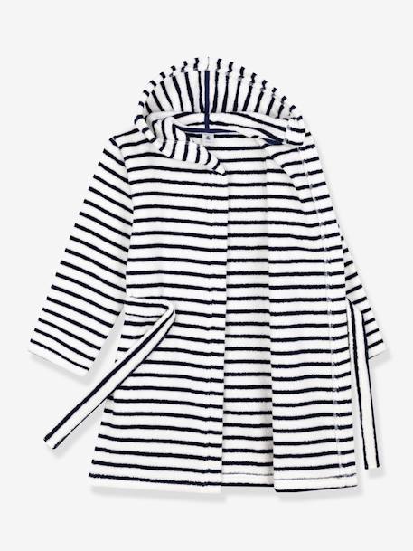 Peignoir rayé en éponge PETIT BATEAU blanc imprimé 2 - vertbaudet enfant 