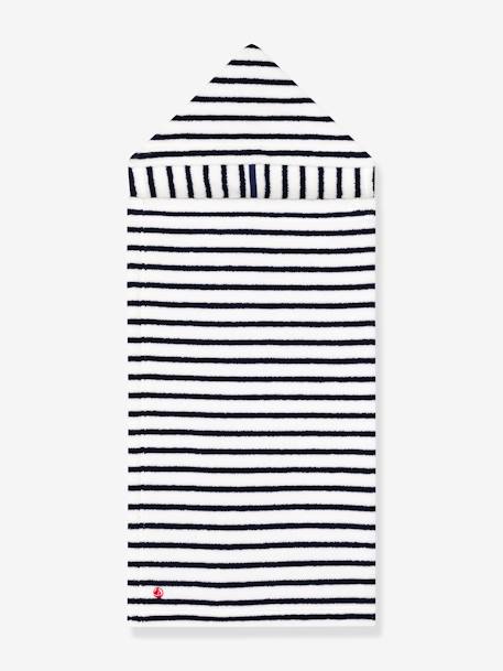 Cape de bain en éponge Rayures PETIT BATEAU blanc imprimé 3 - vertbaudet enfant 