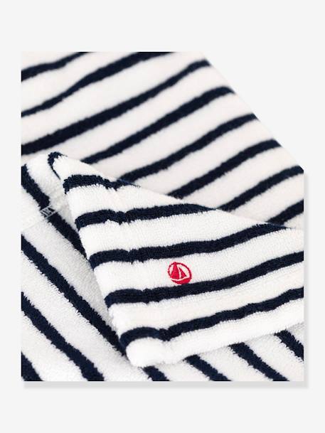 Cape de bain en éponge Rayures PETIT BATEAU blanc imprimé 4 - vertbaudet enfant 