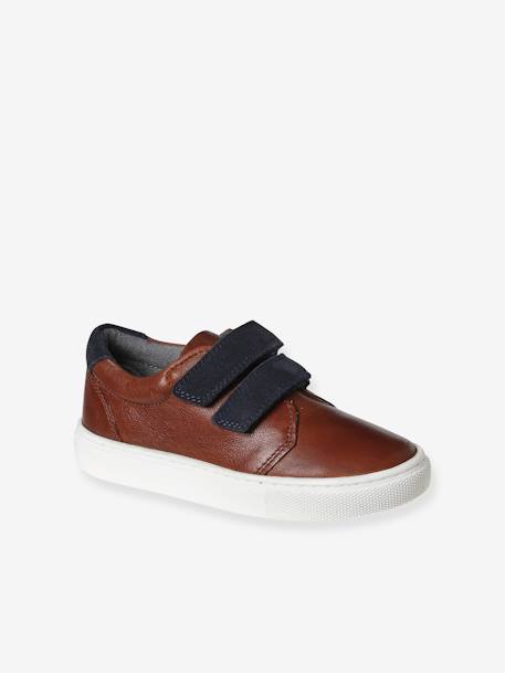 Baskets derbies scratchées cuir enfant marron 1 - vertbaudet enfant 