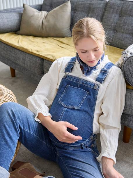 Salopette en jean coupe mom grossesse et allaitement denim brut+double stone 3 - vertbaudet enfant 