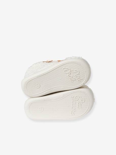 Chaussons bébé textile moutonné fabriqués en France écru 5 - vertbaudet enfant 