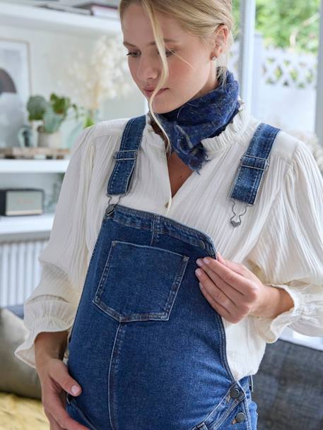 Salopette en jean coupe mom grossesse et allaitement denim brut+double stone 8 - vertbaudet enfant 