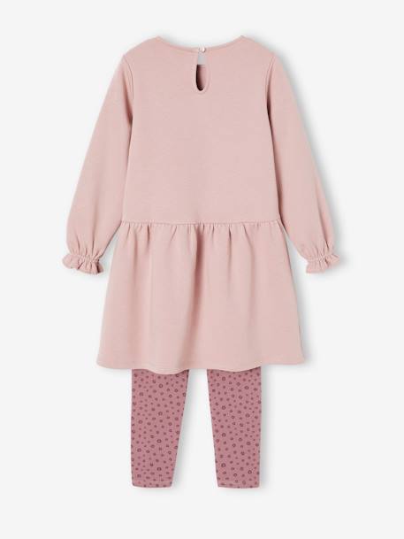 Ensemble robe en molleton et legging fille bois de rose+encre 3 - vertbaudet enfant 