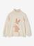 Pull jacquard animalier animé de paillettes fille beige chiné+bois de rose 1 - vertbaudet enfant 