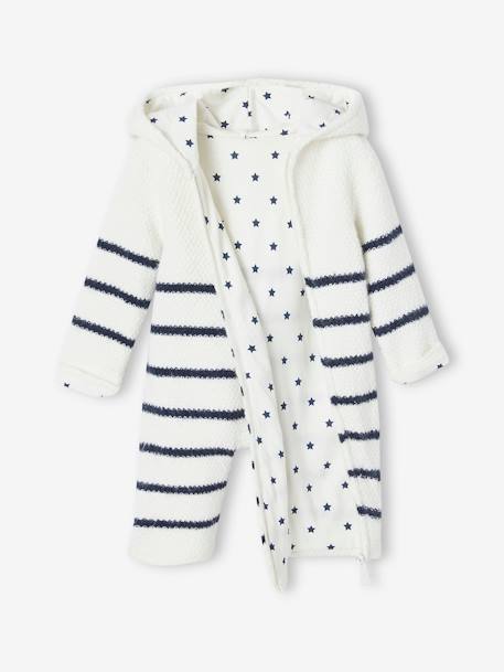 Combinaison en tricot bébé naissance doublée Ivoire rayé 7 - vertbaudet enfant 