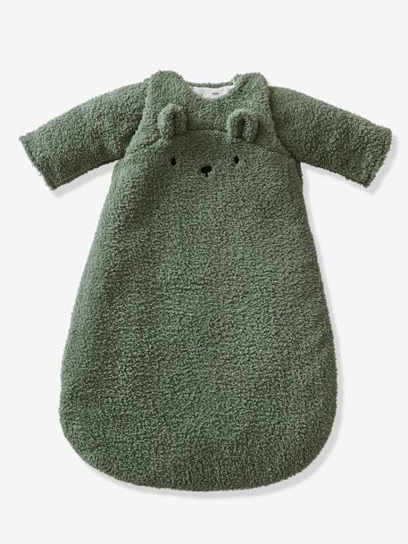 Gigoteuse manches amovibles en polaire Ours GREEN FOREST beige foncé+écru+vert sauge 13 - vertbaudet enfant 