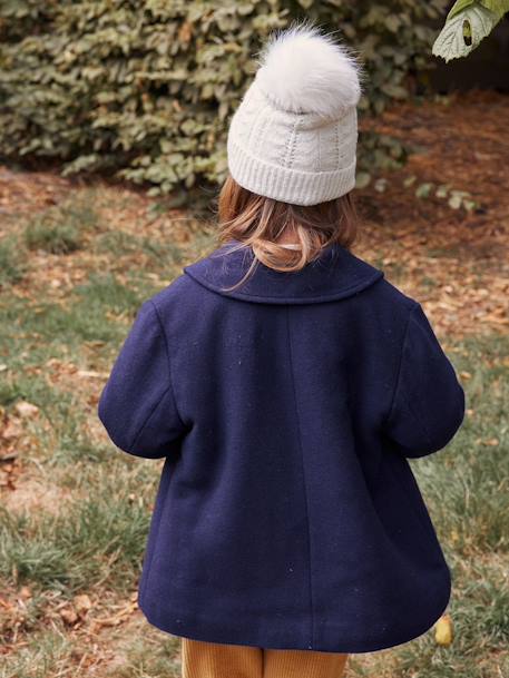 Manteau officier en drap de laine fille marine 10 - vertbaudet enfant 