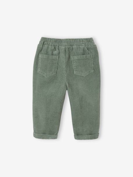 Pantalon bébé en velours côtelé bleu grisé+lichen 5 - vertbaudet enfant 