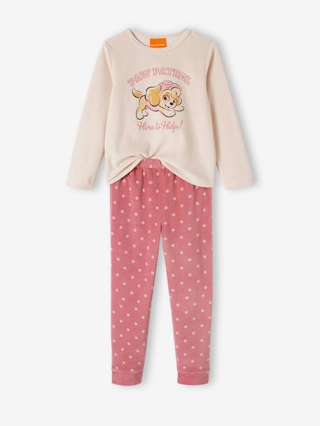 Pyjama fille Pat’Patrouille® en velours beige/pourpre pois beige 1 - vertbaudet enfant 