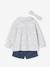 Ensemble 3 pièces bébé fille tee-shirt, short velours et bandeau écru 4 - vertbaudet enfant 