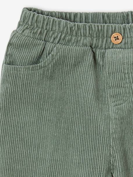 Pantalon bébé en velours côtelé bleu grisé+lichen 6 - vertbaudet enfant 