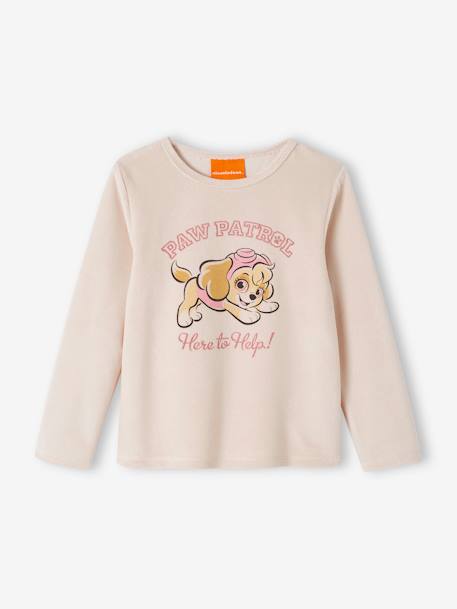 Pyjama fille Pat’Patrouille® en velours beige/pourpre pois beige 2 - vertbaudet enfant 