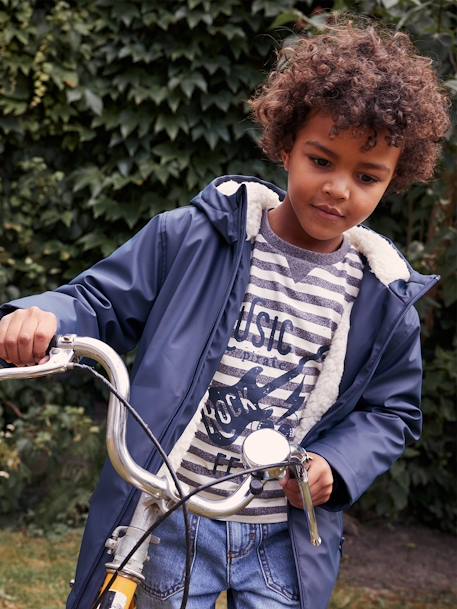 Ciré à capuche doublé sherpa garçon bleu nuit 8 - vertbaudet enfant 