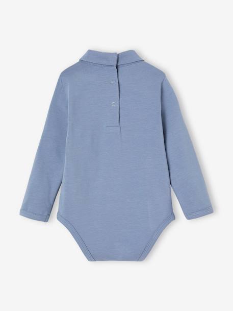 Lot de 2 bodies bébé col roulé bleu glacier+écru 4 - vertbaudet enfant 