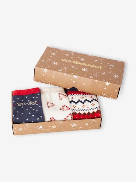 Coffret de Noël Santa Socks fille lot de 3 paires de mi-chaussettes rouge 4 - vertbaudet enfant 