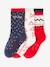 Coffret de Noël Santa Socks fille lot de 3 paires de mi-chaussettes rouge 3 - vertbaudet enfant 