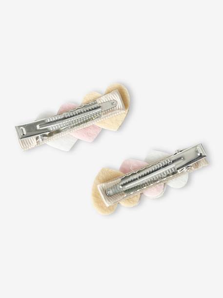 Lot de 2 barrettes coeurs glitter fille rose 2 - vertbaudet enfant 