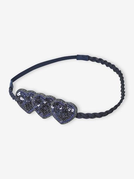 Headband cœurs à sequins fille marine 1 - vertbaudet enfant 