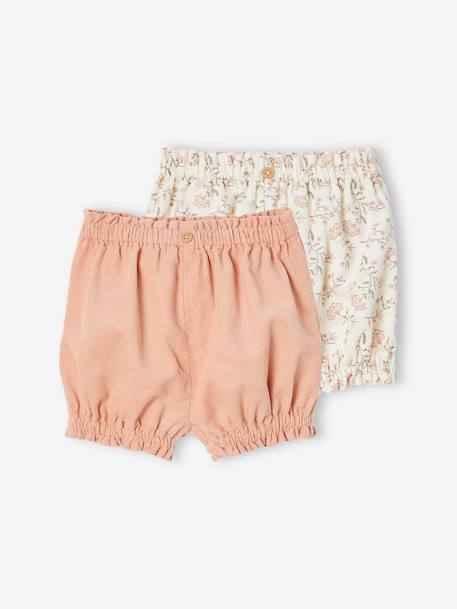 Lot de 2 bloomers bébé en velours  - vertbaudet enfant