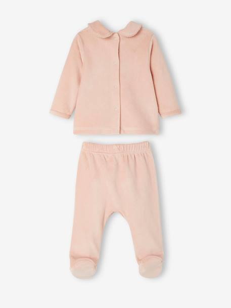 Pyjama de Noël bébé 2 pièces en velours rose poudré 2 - vertbaudet enfant 