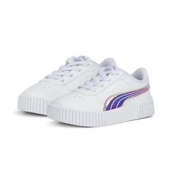 -Baskets bébé fille Puma Carina 2.0 Holo AC - blanc/argent