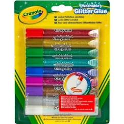 Jouet-Activités artistiques et musicales-Crayola - 9 Colles pailletées lavables