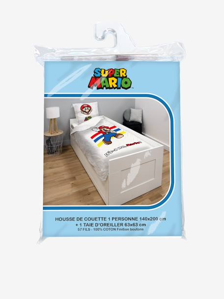 Parure housse de couette + taie d'oreiller enfant Super Mario® et Luigi blanc 5 - vertbaudet enfant 