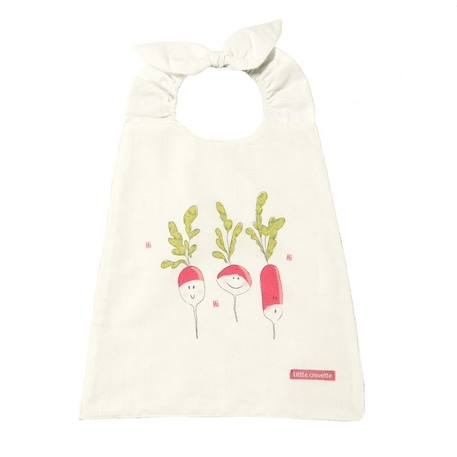 Bavoir élastiqué lin et coton bio* Radis Rose BEIGE 1 - vertbaudet enfant 