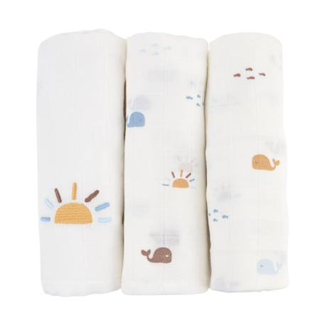 Lot de 3 langes en coton bio* Malo BEIGE 1 - vertbaudet enfant 